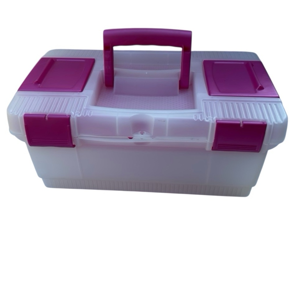 Creative Options Molded Storage Craft or Cosmetic Box W/ Lift-Out Tray Lockable